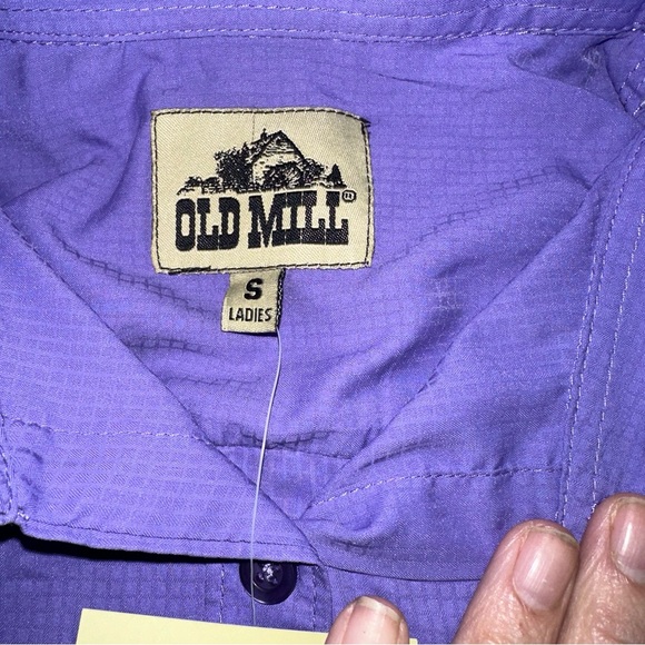 Old Mill Women's Size Small Short Sleeve Rip-Stop Button-Up Shirt Purple NWT - Picture 4 of 6